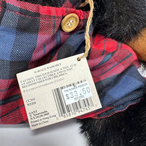 Cottage Collectibles Plush Bear Stuffed Animal Christy Rave Ganz 1996 Jointed - Picture 10 of 11